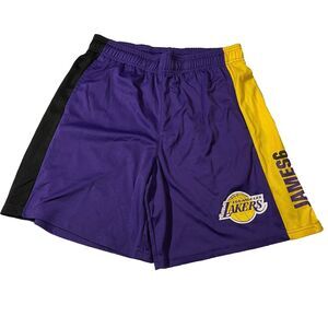 Los Angeles Lakers Shorts Mens Medium 8" Lebron James Basketball NBA Gym